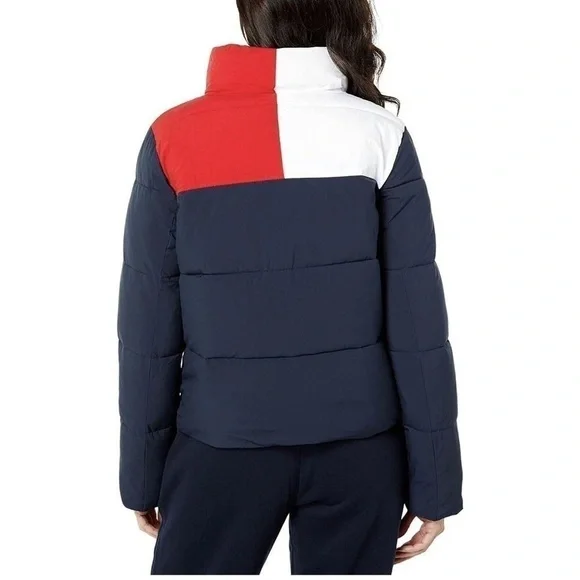 Tommy Hilfiger traveler boxy Puffer coat Jacket XLARGE jacket blue red NWT - Picture 7 of 13